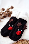 Christmas Long Socks Reindeer Black