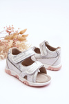 Sandałki Dziecięce Wygodne Rzepy Białe Alaska 23DZ23-5924