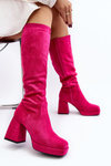 Women's Insulated Boots with Chunky Heel in Fuchsia Layala