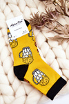 Men's Funny Socks Unmatched Beer And Pretzels Yellow