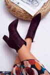 Women's Stiletto Pointed Boots Suede Purple Summe