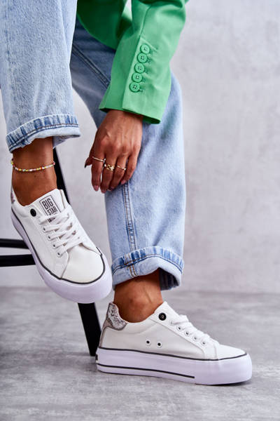 Women's Material Sneakers Big Star KK274037 White