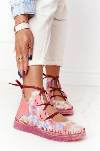 Women's Leather Shoes Maciejka Pink 04457-15