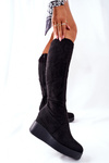 Suede Over The Knee Boots S. Barski Black Celina