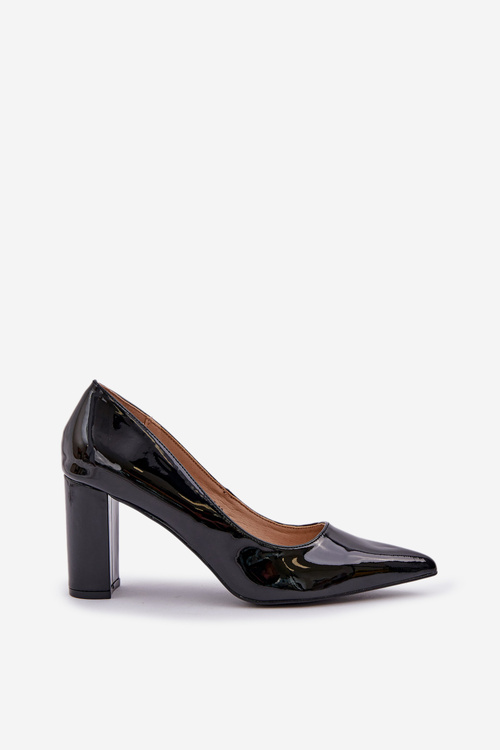 Lacquered Heels On A Block Heel Black Kilanne