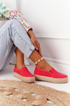 Espadryle Na Plecionej Platformie Big Star FF274149 Czerwone