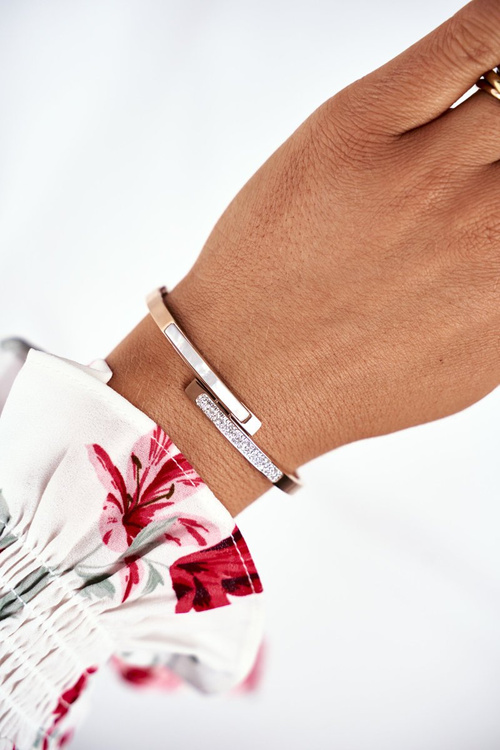 Women's Bracelet Steel With Zircons Rose Gold Sekvana