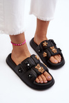Women's Foam Flip-Flops with Decorations Black Cambrina