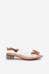 Transparent sandals with low heel with butterfly gold D&A MR38-388