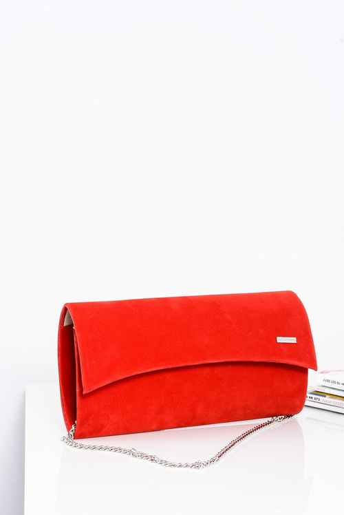 Women's Red Suede Clutch Bag Poland