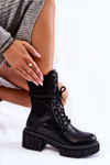 Women's High Boots With Zipper Black Enroe