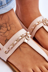 Women's Sandals With Chain Beige Jessica