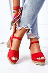 Sandals On A Block Heel And A Platform Red Maggie
