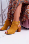Women's Suede Sandals Yellow Thido