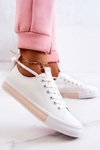 Women's Leather Sneakers White-Beige Mikayla