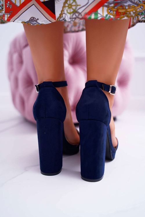 Women's Navy Blue Platform Stiletto Sandals Debora