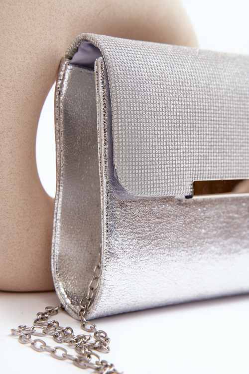 Torebka Kopertówka Z Łańcuszkiem Srebrna Onelia MD-2329