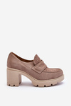 Arabell Suede Chunky Heel And Platform Shoes Dark Beige