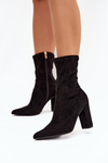 Women's heeled ankle boots with stitching black Rosivelle