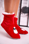 Christmas Insulated Slippers With Penguin Holly