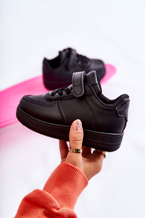Children's Sport Shoes With Velcro Black Elike