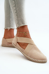 Women's Espadrilles with Elastic Straps Faux Suede Beige Phaedrana