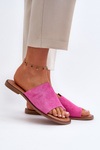 Women's Suede Flip-Flops Pink Amite