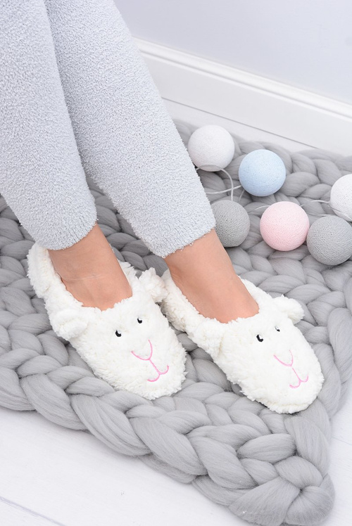 SOXO Women's Homemade Slippers Doggies White