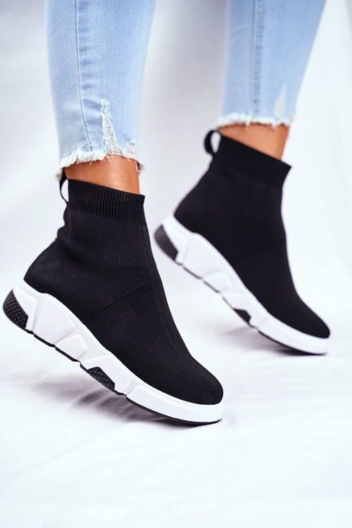 Women’s Sport Shoes With a Sock Black Time To Rock