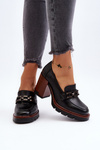Pumps on Chunky Heel with Ornament Black Oradna