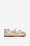 Mesh Espadrilles With Embroidery On Platform Beige Laxisa
