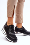 Leather Low Wedge Sports Shoes Black Braylen