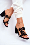 Openwork Heeled Slippers Sergio Leone SK031 Black