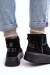 Women's Suede Snow Boots Maciejka 06257-01 Black