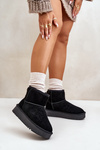 Women's Suede Snow Boots On Platform Above Ankle Black Rianaella