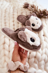 Children's fur slip-on slippers Brown Alize