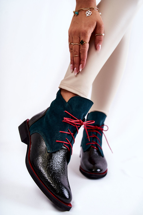 Leather boots Green and Black Cheyenne 