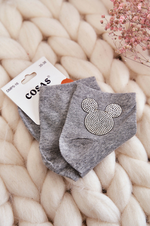 Women's Cotton Socks With Cubic Zirconia Cosas Grey