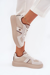 Womens Leather Sneakers On Platform Daniel Lopez Just Dare SS2D4003 Beige