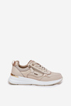 Leather Sports Shoes Sneakers Women With Zipper Beige Lilimia