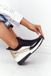 Wedge Sneakers Slip-On Black-Gold City Beat
