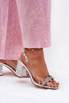 Transparent Heeled Sandals D&A MR51-705 Silver