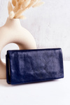 Large Leather Wallet Navy Rhodes