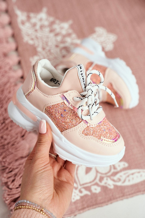 Children's Sports Shoes with Glitter Pink Matilda
