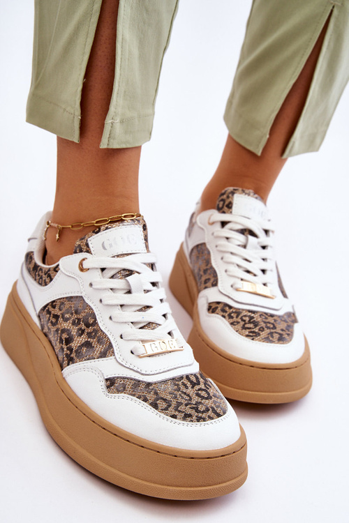 Women's Comfortable Sports Shoes GOE LL2N4052 White-Beige