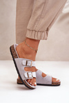 Women's Slippers On Cork Sole Grey Cortina