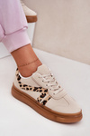 Women Sneakers On Platform Panther Beige Totter