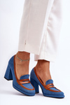 Fashionable Heeled Sandals On Heel Blue Florence