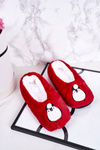 Children's Christmas Slippers With Penguin Red Let It Snow