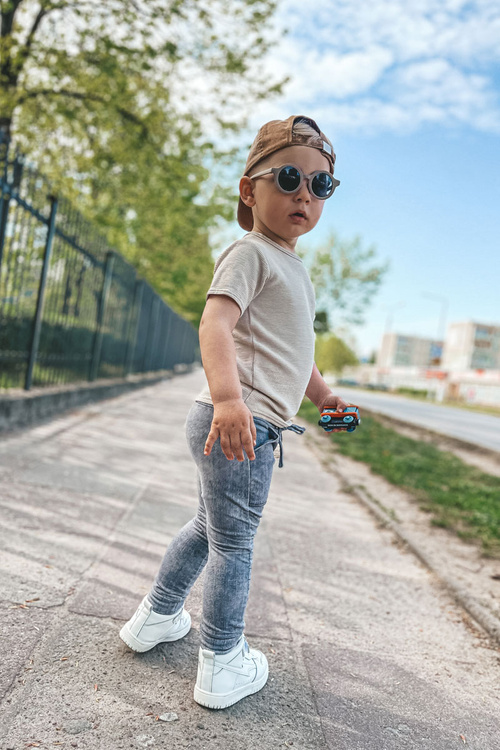 Dziecięce Wysokie Buty Sportowe Białe Bartnie